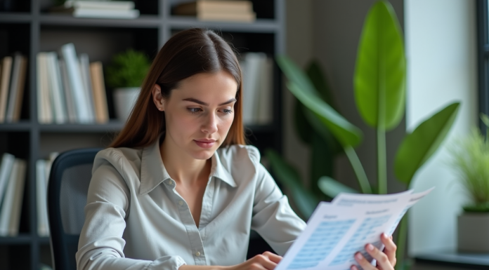 Bases de données : santé et types les plus courants décryptés ! Femme concentrée travaillant sur son ordinateur dans un bureau moderne