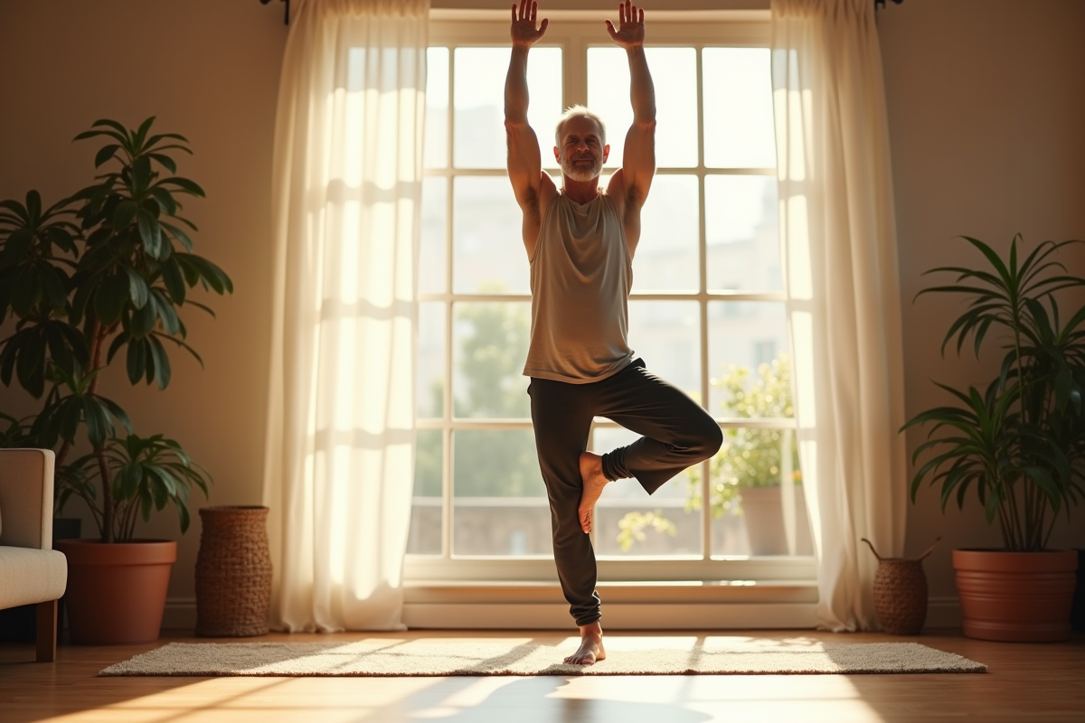 pratiquant yoga
