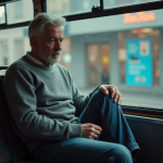 Reconnaître une personne déséquilibrée : signes et conseils pour agir Homme d'âge moyen assis seul dans un bus urbain