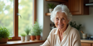 Petit déjeuner idéal pour une personne âgée: choix et conseils efficaces Femme âgée dégustant un petit déjeuner équilibré à la maison