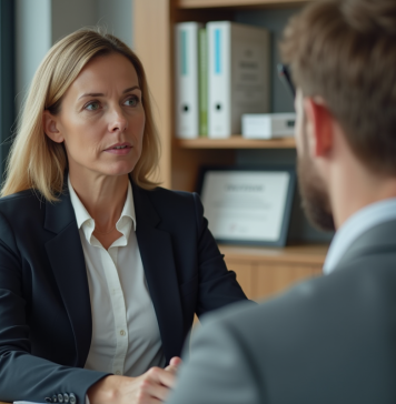 Psychologue femme parlant à un jeune adulte dans un bureau moderne